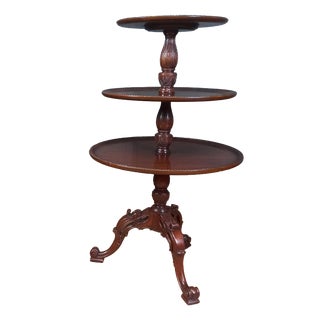 English 18th-Century Tripod Dumb Waiter Etagère For Sale