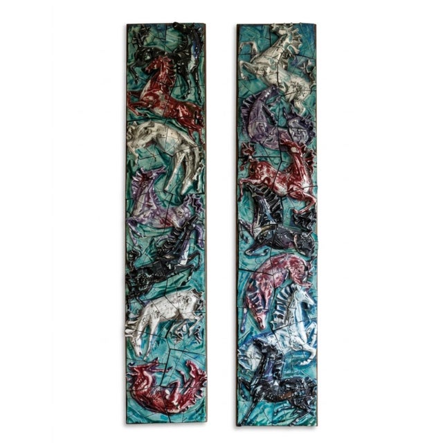 Ceramic Panels by Otello Rosa for Ceramica San Polo Venezia, 1950s, Set of 2 For Sale - Image 8 of 8