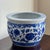 Offering a lovely petite Chinoiserie fishbowl-style blue & white porcelain cachepot or planter from the 1980s. Gorgeous...