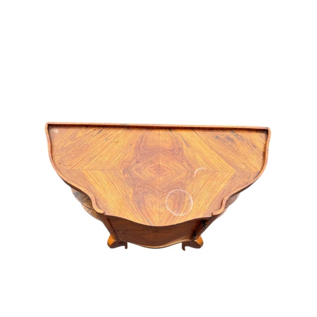 1970s French Inlaid Curved Cabinet For Sale - Image 4 of 7