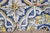 17th Century Portuguese Antique Tiles Set of 6 Blue, Yellow & White Geometric Floral For Sale - Image 4 of 10