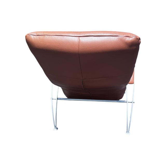 Animal Skin 1980s Postmodern Mocha Leather Billie Lafer Reclining Lounge Chair For Sale - Image 7 of 13