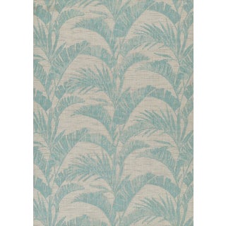 Momeni Contemporary Indoor/Outdoor Riviera Palm Rug in Aqua, 5'3" x 7' For Sale