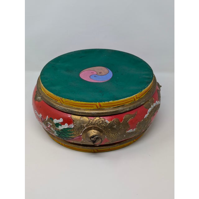 1950s Handmade Tibetan Dhyāngro/Nga Ritual Drum For Sale In Portland, OR - Image 6 of 9