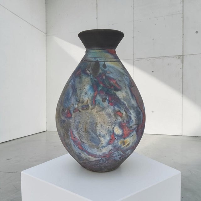 A large American studio pottery vase by Oregon ceramic artist Robert Graydon, signed and dated 1998. The underside is...