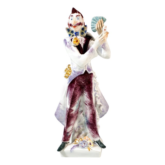 Circus Magician with Cards attributed to Peter Strang for Meissen, 1993 For Sale