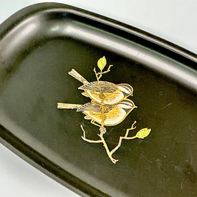 Plastic 1960s Vintage Boho Chic Couroc of Monterey Serving Tray For Sale - Image 7 of 9