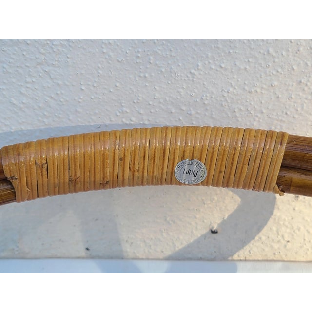 Vintage Bamboo Rattan Magazine Rack For Sale - Image 9 of 11