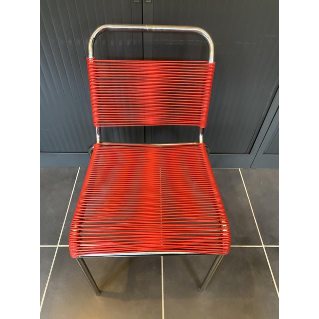 Vintage Chrome and Red Spaghetti Chair, 1960s For Sale - Image 18 of 18