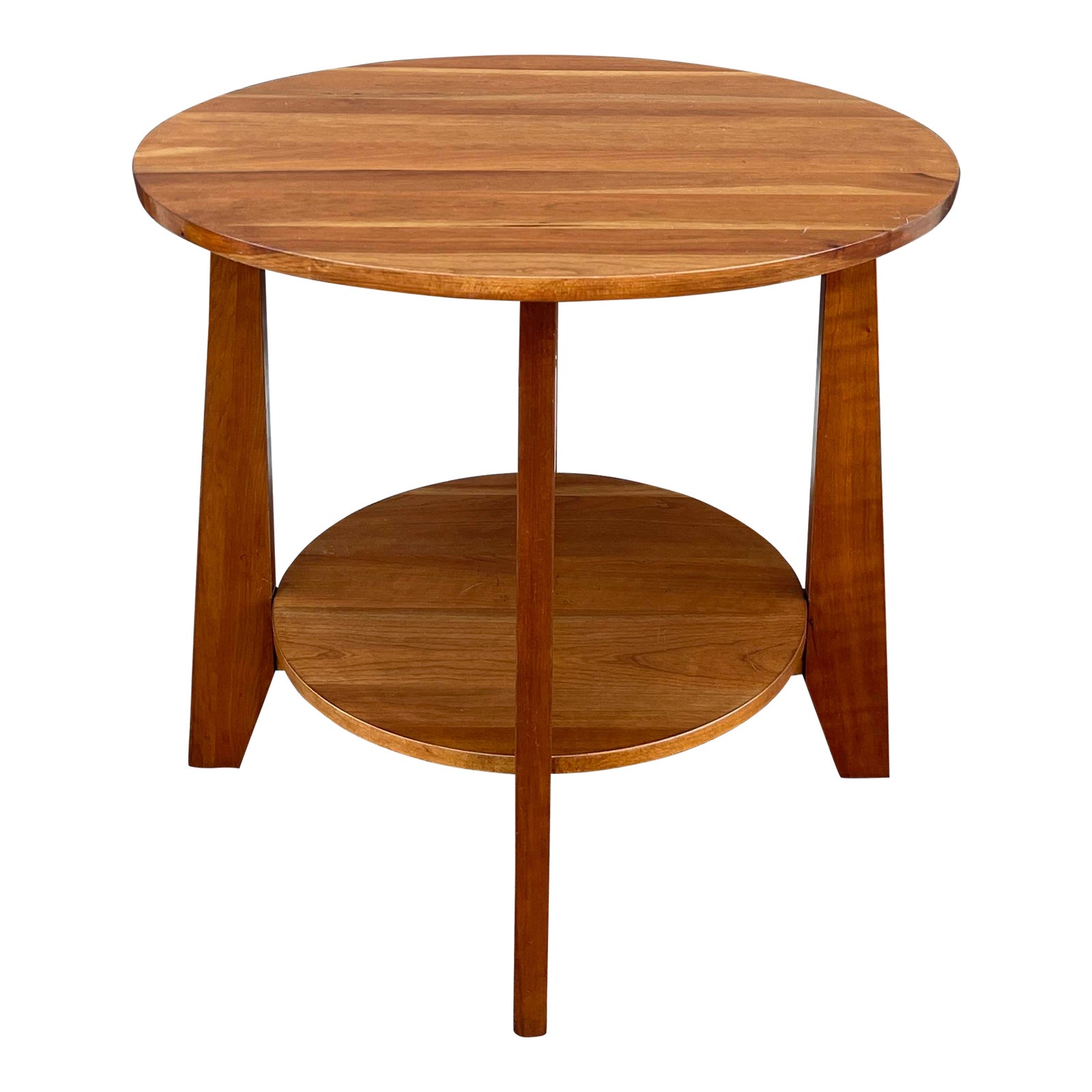 2000s Ethan Allen New Impressions American Shaker Solid Cherry Round