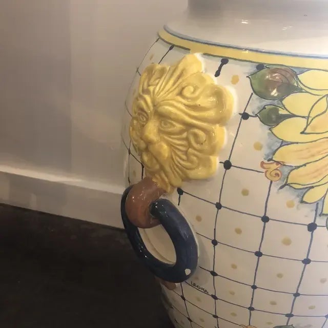 Ceramic 1990s Vintage Italian Hand-Painted Ceramic Vase For Sale - Image 7 of 11