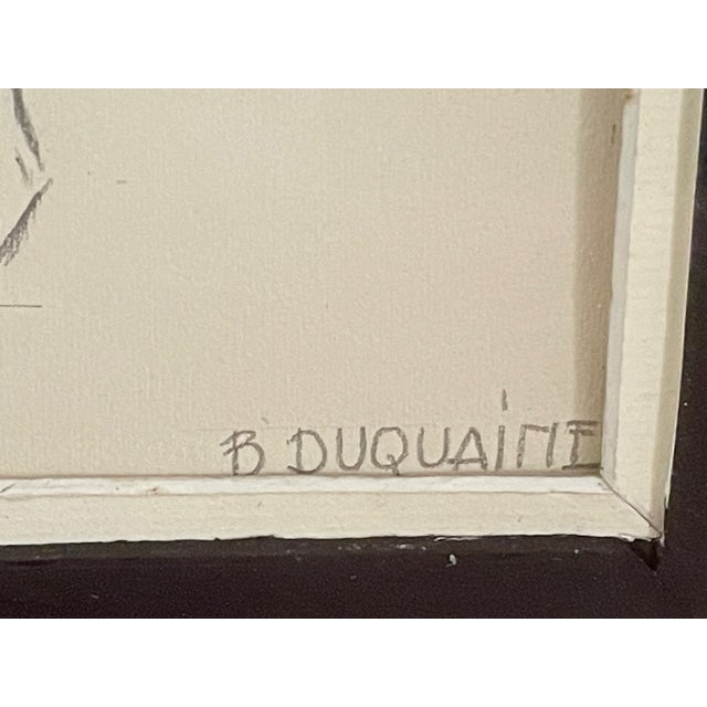 Berthe Duquaine, Sketches, 1951, Pencil on Paper, Framed For Sale - Image 6 of 18