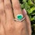 This is part of Chairish’s Fine Jewelry assortment. Heart Cut Green Emerald and Diamond Ring in 18K Gold featuring natural...