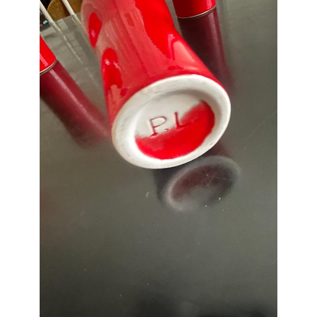 Four ceramic cups from the 1950s/60s, signed Poët Laval This piece has an attribution mark, I am sure that it is...