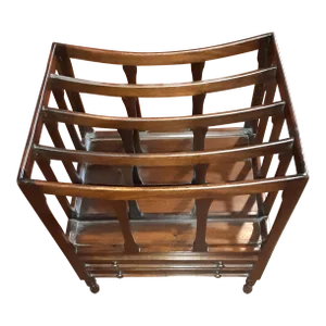 1990s Vintage Traditional Classic Mahogany Magazine Stand