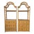 Vintage Coastal Pagoda-Style Rattan Etagères With Three Drawers – A Pair For Sale