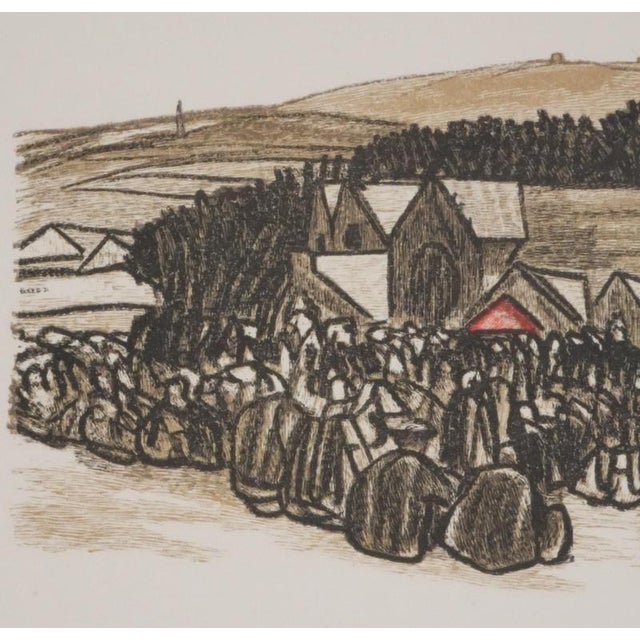 Mathurin Meheut, Waiting for the Procession, 1937, Engraving For Sale - Image 4 of 8