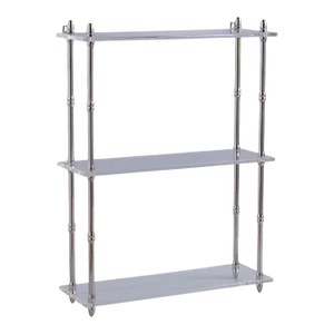Carmel 3-Tier Nickel/Lucite Shelf, 24" Wide