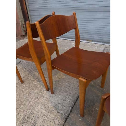 Danish Teak and Birch Stacking Chairs, Hand-Crafted, 1962 For Sale In Philadelphia - Image 6 of 14