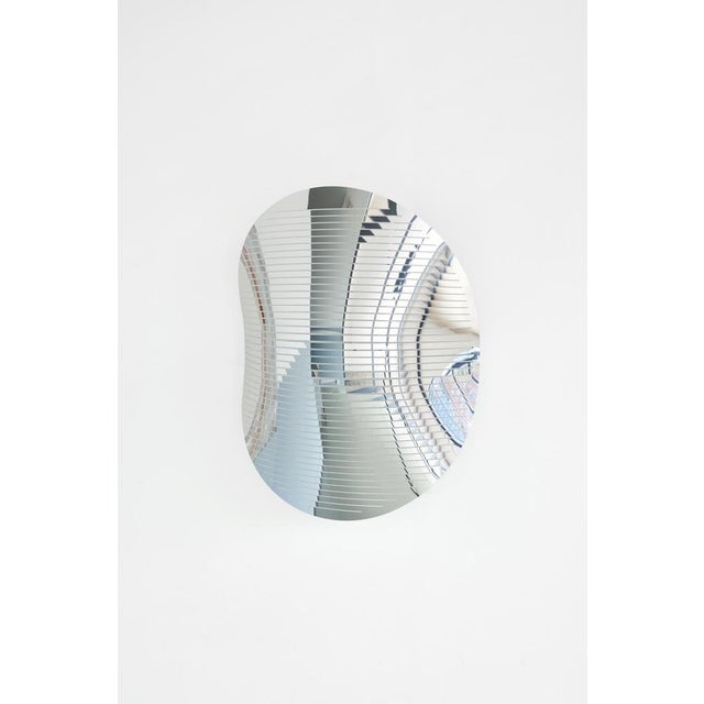 Contemporary Echo Circular Wall Mirror in Polished Aluminum by Martens & Visser For Sale - Image 3 of 18