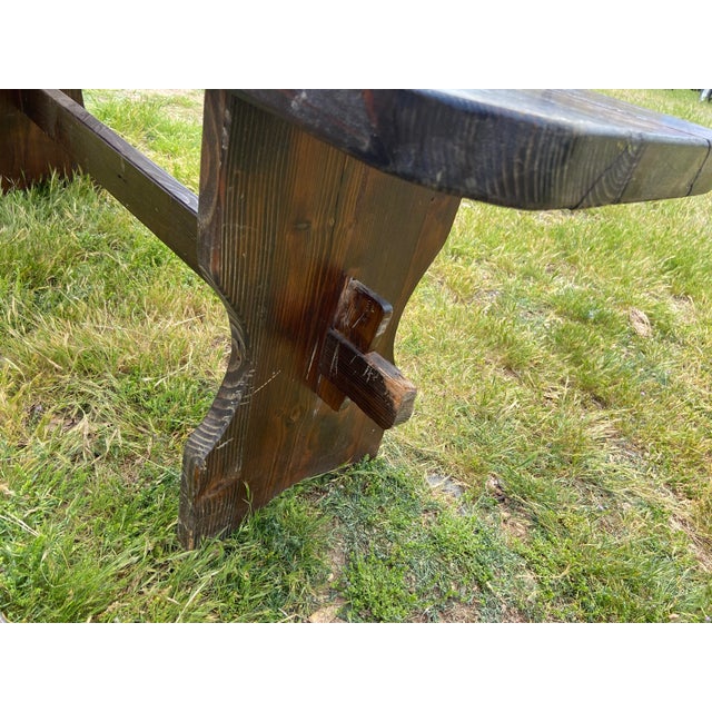 Vintage Rustic Farmhouse Dining Table With Two Benches For Sale - Image 11 of 12