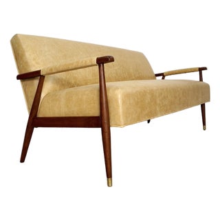 1950’s Mid-Century Modern Leather Lounge Sofa For Sale