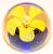 Murano Hand Blown Paperweight Yellow Flower With Blue Base Collectible Art Glass For Sale - Image 13 of 13