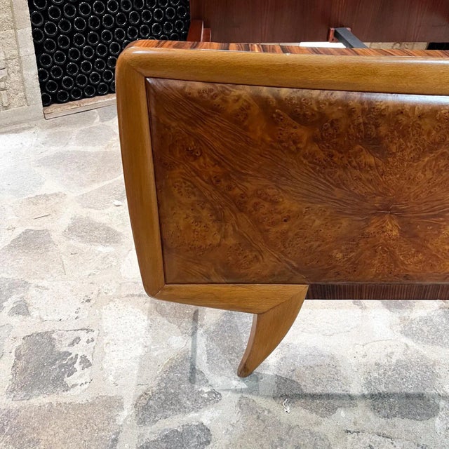 1950s Italian Queen Bed Two-Tone Exotic Wood Style Osvaldo Borsani Italy For Sale - Image 12 of 13