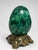Large & Heavy Sculpted Malachite Egg Specimen Sculpture on Ornate Brass Stand For Sale - Image 10 of 10