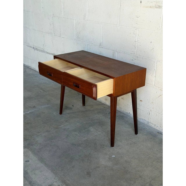 Vintage Swedish Teak Console Table by Glas & Trä Scandinavian Modern Side Table For Sale - Image 9 of 10