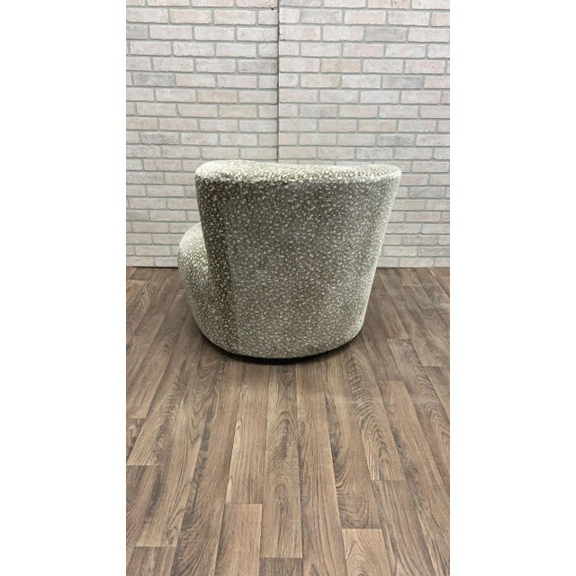 Textile Mid Century Modern “Nautilus” Swivel Chairs Vladimir Kagan for Weiman - Pair For Sale - Image 7 of 12