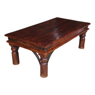 1960s Spanish Colonial Revival Style Coffee Table With Wrought Iron Details For Sale