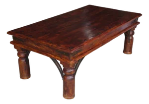 1960s Spanish Colonial Revival Style Coffee Table With Wrought Iron Details