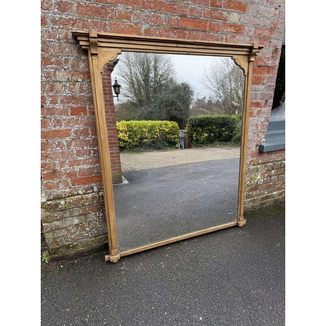 Large Antique 19th Century English Gilt Overmantle Mirror For Sale - Image 6 of 7