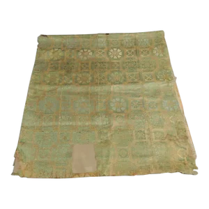 Antique Gold and Green Silk Kesa Textile Panel
