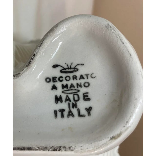 Mid Century Large 14” Italian Textured Pottery Lion Sculpture Marked For Sale - Image 11 of 12