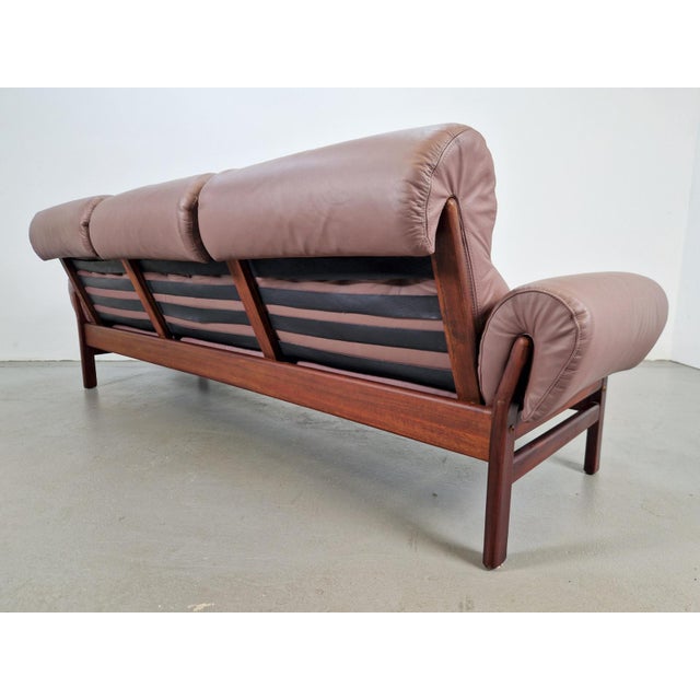 Vintage Teak Leather Sofa from Coja, Netherlands, 1960s For Sale - Image 11 of 13
