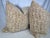 Custom pair of 22" pillows covered in Cowtan & Tout "Mandara" in color sand. These pillows have tapered corners to prevent...
