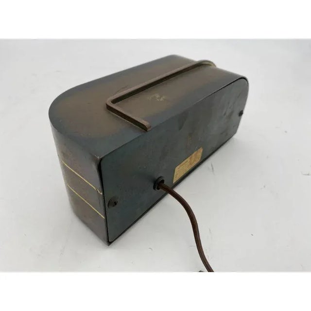 Circa 1934 Kem Weber Model 304 "Zephyr" Copper Digital Clock by Lawson For Sale - Image 9 of 10