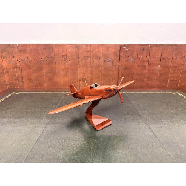 English Mahogany Hawker Hurricane Aircraft Model For Sale - Image 11 of 11