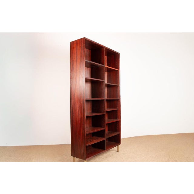 Brown Large Danish Tall Bookcase in Rosewood by Erik Brouer for Brouers Mobelfabrik, 1960s For Sale - Image 8 of 12