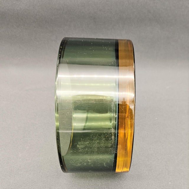 Yellow and Green Sommerso Murano Glass Bowl by Gino Cenedese, Italy, 1960s For Sale - Image 4 of 7