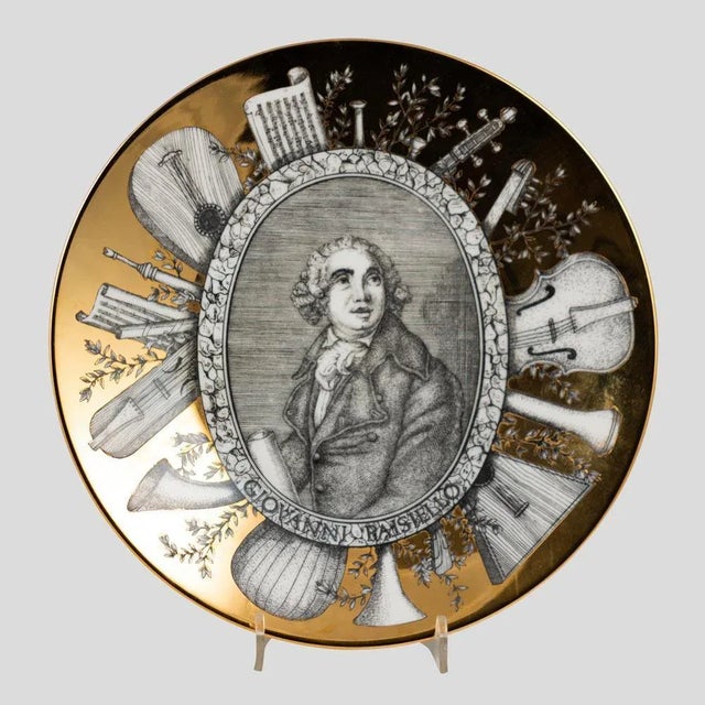 Plate by Piero Fornasetti, Set of 5 For Sale - Image 3 of 14
