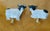 Cute pair of ceramic cows figurines lamp finials made of vintage salt and pepper shakers.