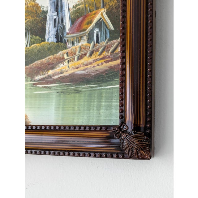 Post Impressionist Mid Century Oil Painting Framed For Sale - Image 3 of 10