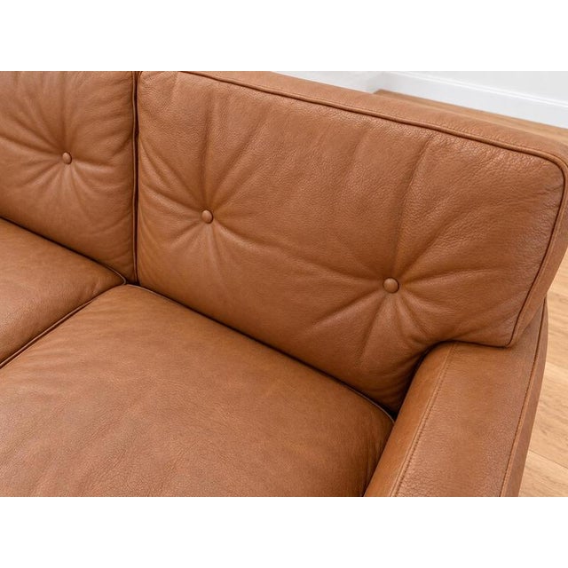 Wood Mid-Century Modern Scandinavian Two-Seater Cognac Leather Sofa, 1960s For Sale - Image 7 of 11