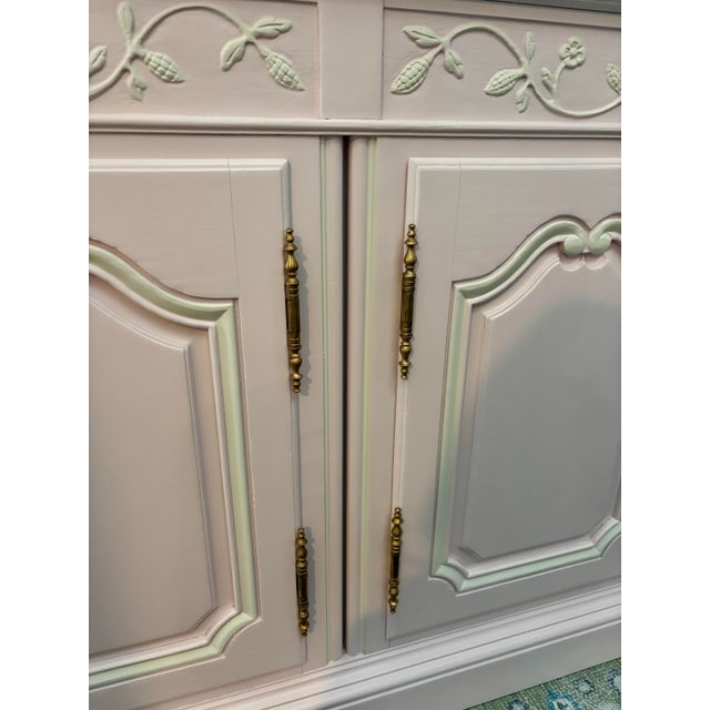 Pink French Provincial Style Sideboard Credenza by Baker Furniture For Sale In Chicago - Image 6 of 8