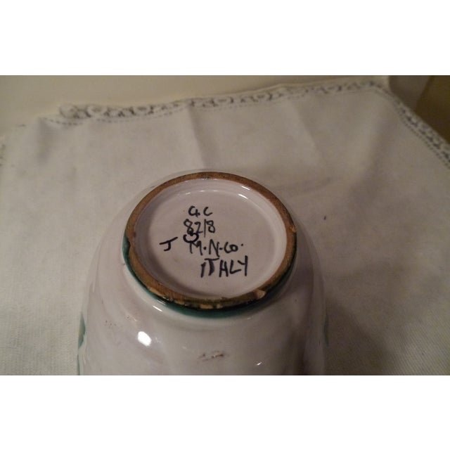 Ceramic Vintage Mid 20th Century Rolled Bowl / Vase Tito Corti T.C. Italy Art Pottery Flowers For Sale - Image 7 of 12