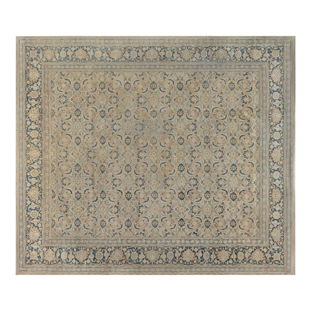 Early 20th Century Persian Tabriz Handmade Wool Rug For Sale