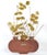 Mid-Century Modern Teak Vases Brass Eucalyptus Wall Sculpture For Sale - Image 3 of 3